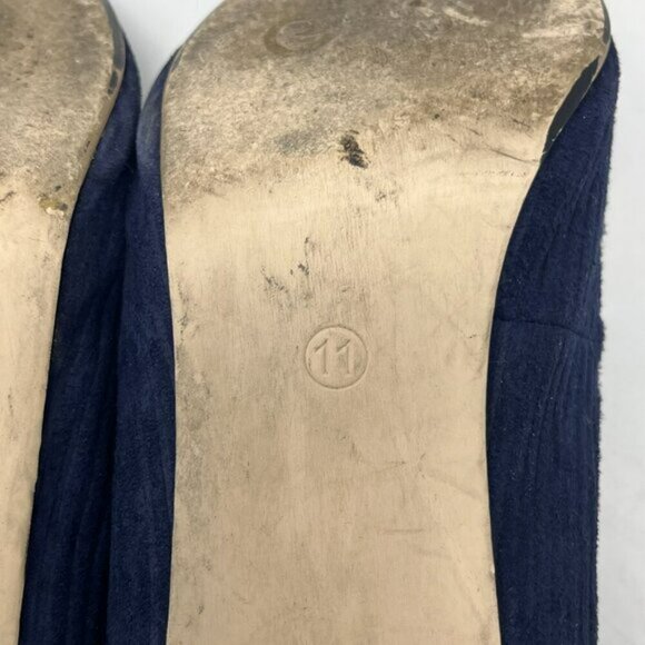 Seychelles women's Apostrophe blue corduroy kitten heel pumps 11 shoes bow - Picture 8 of 10